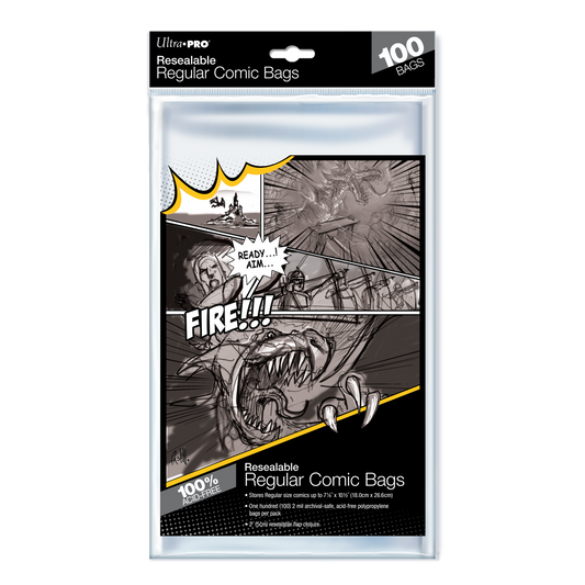 Ultra PRO: Comic Bags - Resealable Regular Size (7-1/8" X 10-1/2" / 100-Pack)
