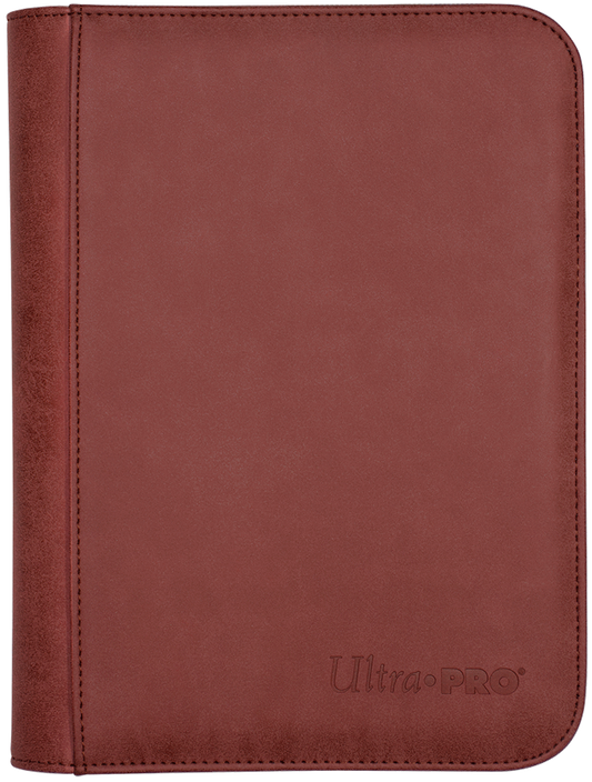 Ultra PRO: 4-Pocket Premium Zippered PRO-Binder - Suede Collection (Ruby)