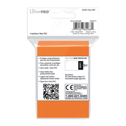 Ultra PRO: Small 60ct Sleeves - PRO-Gloss (Orange)