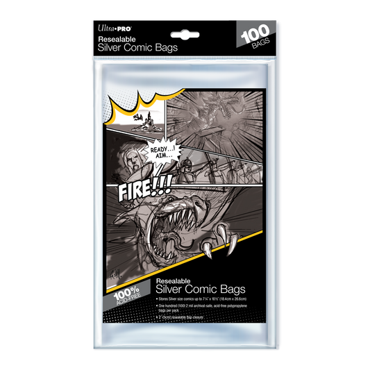 Ultra PRO: Comic Bags - Resealable Silver Age Size (7-1/4" X 10-1/2" / 100-Pack)