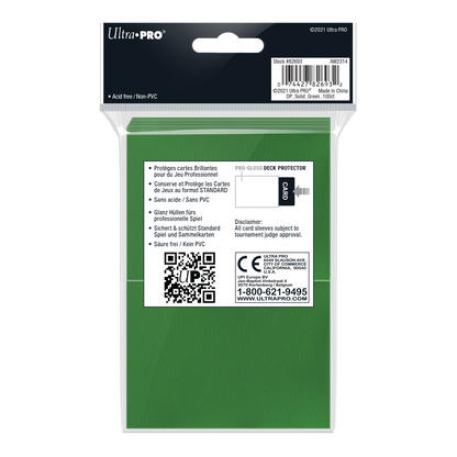 Ultra PRO: Standard 100ct Sleeves - PRO-Gloss (Green)