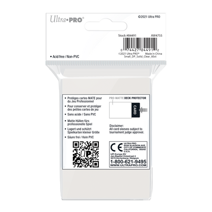 Ultra PRO: Small 60ct Sleeves - PRO-Matte (Clear)