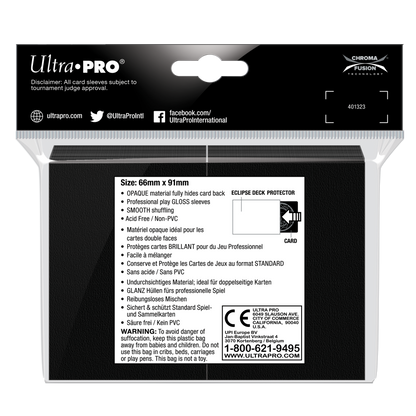 Ultra PRO: Standard 100ct Sleeves - Eclipse Gloss (Jet Black)