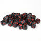 Chessex Velvet: 12MM D6 Black/Red (36)