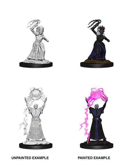 Dungeons & Dragons: Nolzur's Marvelous Unpainted Miniatures - W12 Drow Mage & Drow Priestess