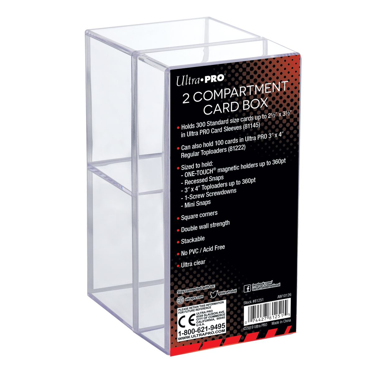 Ultra PRO: Card Box - Two Compartment (Clear)