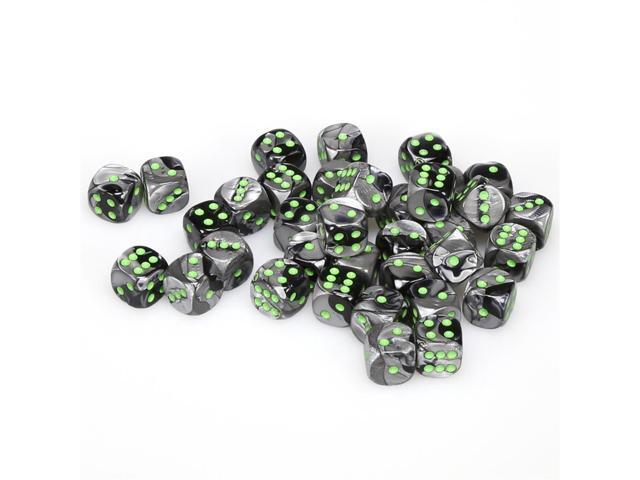 Chessex Gemini: 12MM D6 Black-Grey/Green (36)