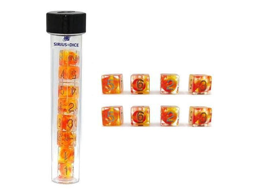 Sirius Dice 8 Die Set: D6 Fireball