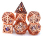 Hymgho Hollow Metal Gear Dice - Copper with Blue Polyhedral Dice (7)