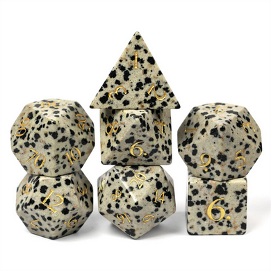 Black Speckle Gemstone - Engraved with Gold