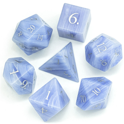 Blue Agate - Gemstone Engraved with Silver