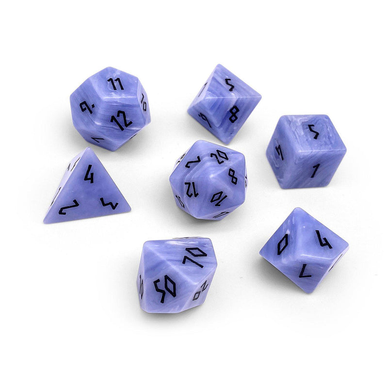 Norse Foundry 7 Die Gemstone RPG Dice Set: Blue Laced Agate
