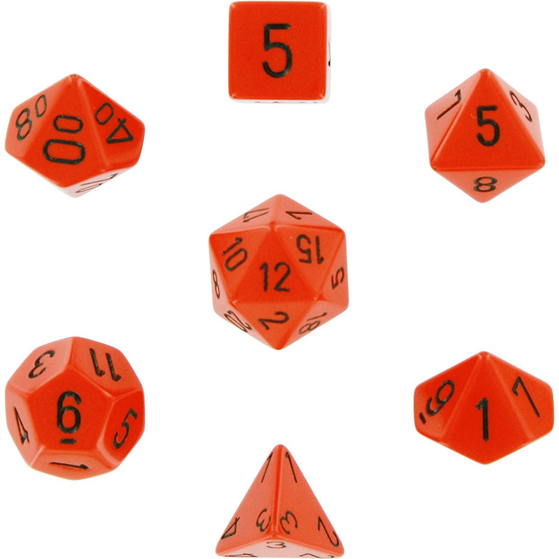Chessex Opaque: Orange/Black 7 Dice Set