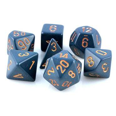 Chessex Opaque: Dusty Blue/Copper 7 Dice Set