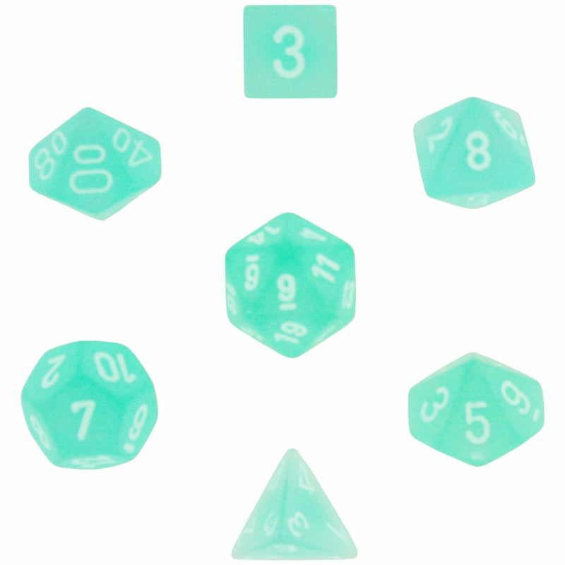 Chessex Frosted: Teal/White 7 Dice Set