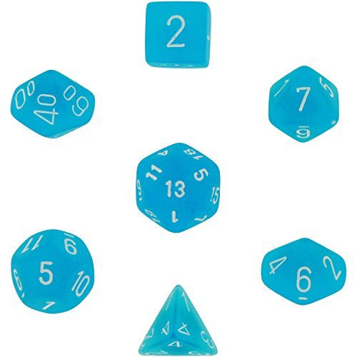 Chessex Frosted: Caribbean Blue/White 7 Dice Set