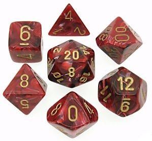 Chessex Vortex: Burgundy/Gold 7 Dice Set
