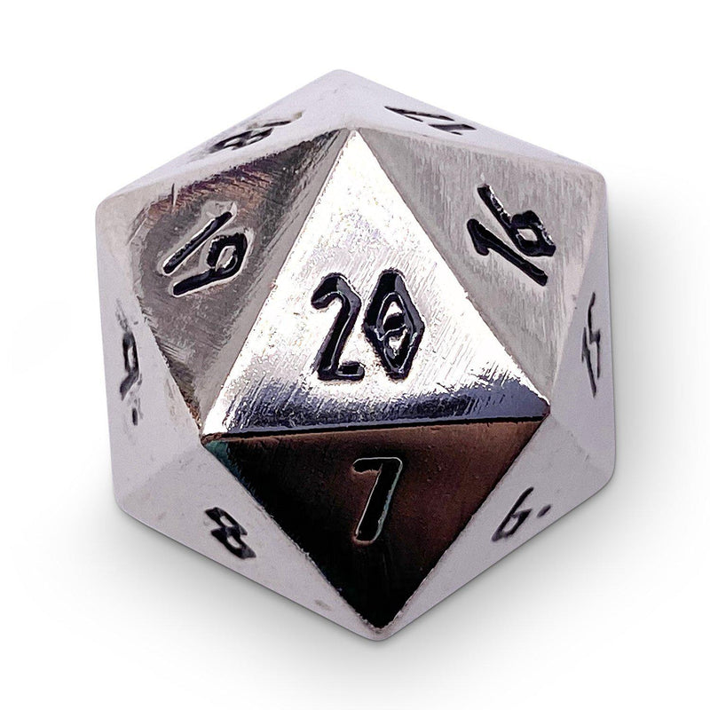 Norse Foundry Countdown Dice: Chainmail Silver Metal 25MM