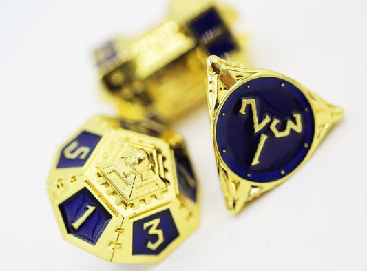 Dice 51: Cobalt Cosmos - Metal RPG Dice Set