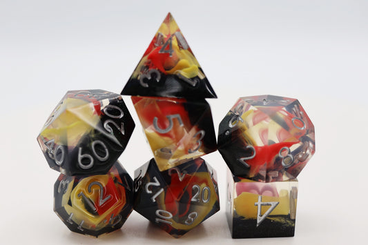 Sharp Edge Resin RPG Dice Set - Coral Snake