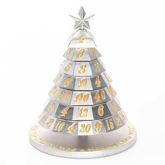 Hymgho Aluminum Christmas Tree 7 Dice Set- Silver Snow