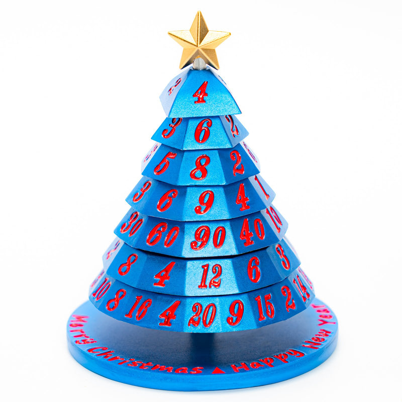 Hymgho Aluminum Christmas Tree 7 Dice Set- Brite Blue