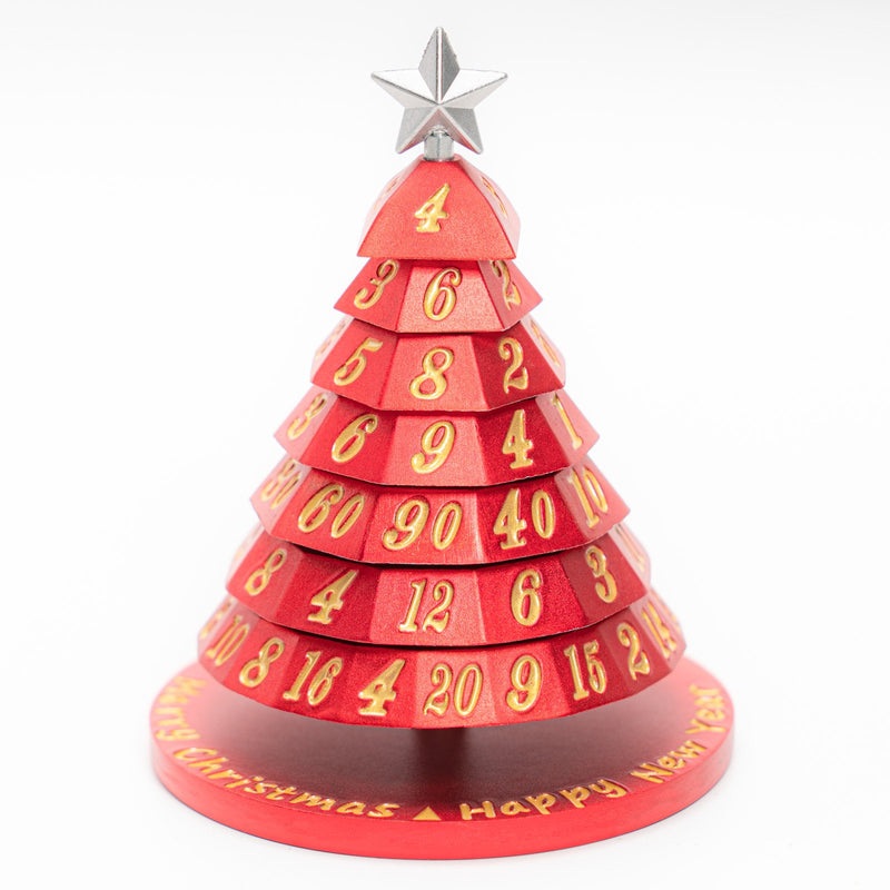 Hymgho Aluminum Christmas Tree 7 Dice Set- Cherry Apple Red