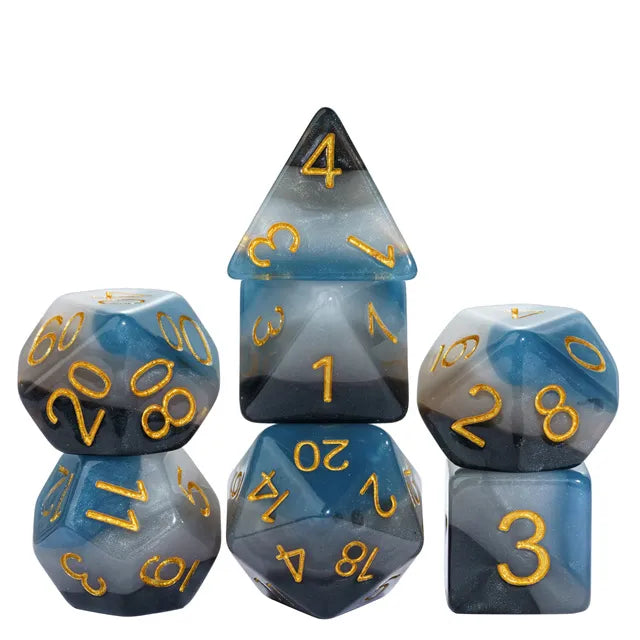 Denim Swirls RPG Dice Set