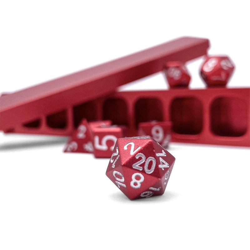 Norse Foundry Pebble Aluminum Dice Set with Vault: Devil Red