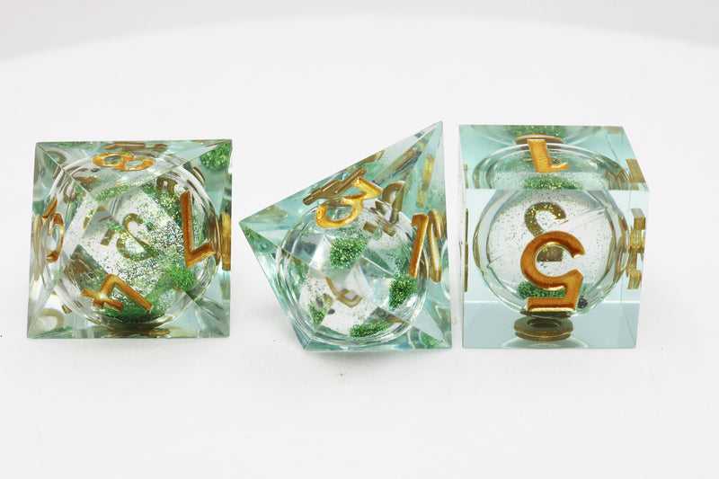 Sharp Edge Liquid Core RPG Dice Set - Mint Green