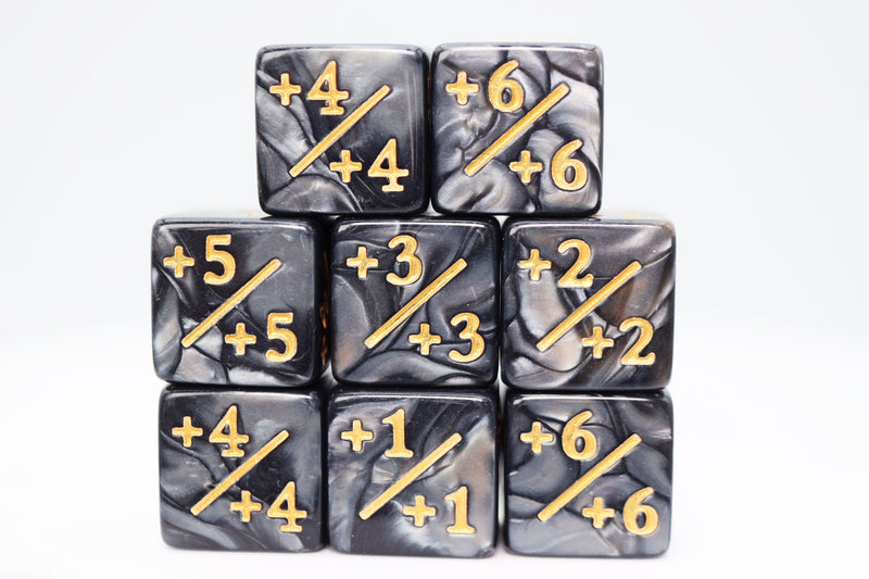 +1/+1 Pearl Black Counters for Magic - set of 8