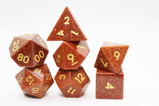 Red Goldstone - Gemstone Engraved with Gold