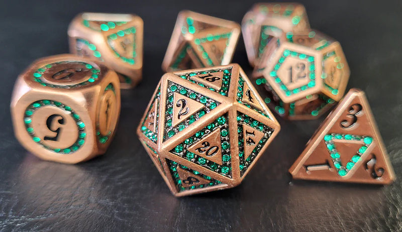 Forged Gaming Burnished Emerald 7 Piece Metal Dice Set