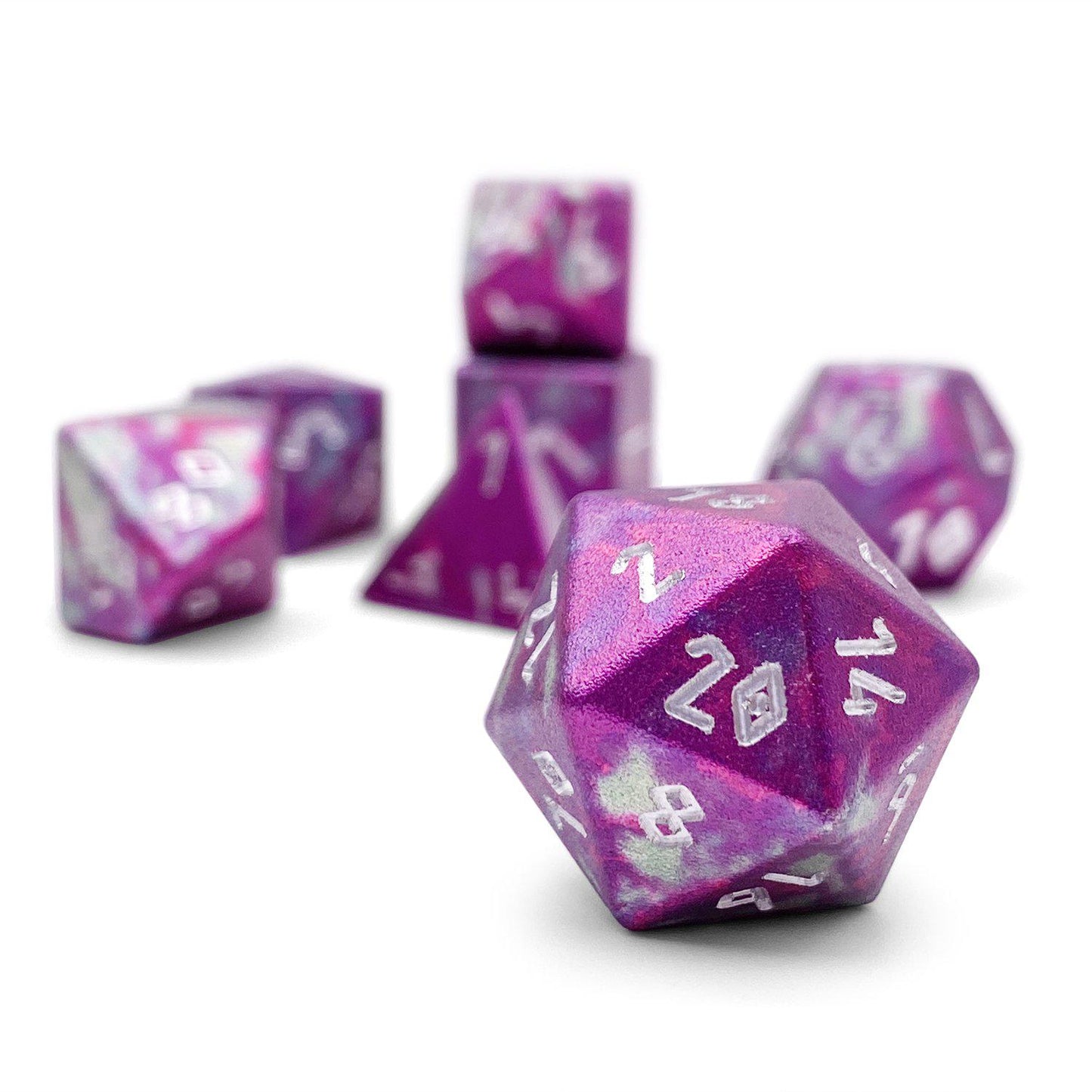 Norse Foundry 7 Die Aluminum Wonderous Dice Set: Faerie Fire