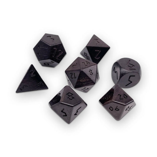 Norse Foundry 7 Die Wooden RPG Dice Set: Gabon Ebony