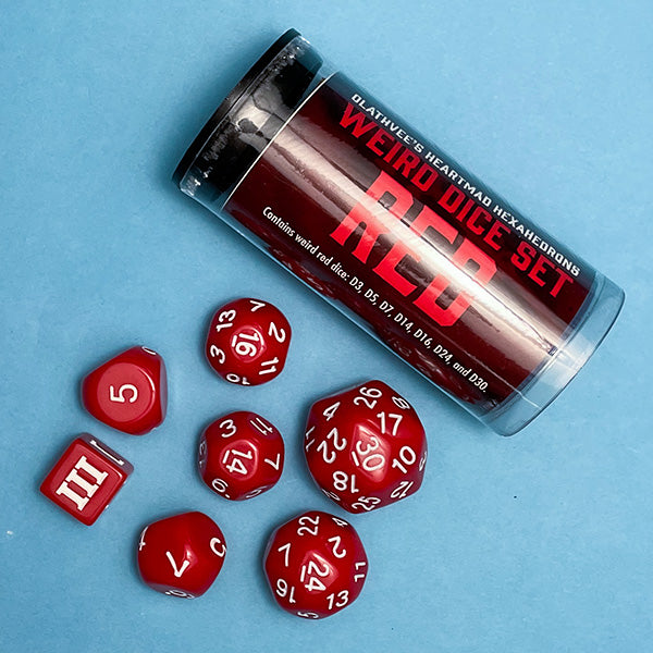 Weird Dice Set for Dungeon Crawl Classics RPG - Red