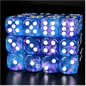 12 piece Pip D6's - Purple & Blue Glitter