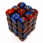 Chessex Gemini: 12MM D6 Blue Red/Gold (36)