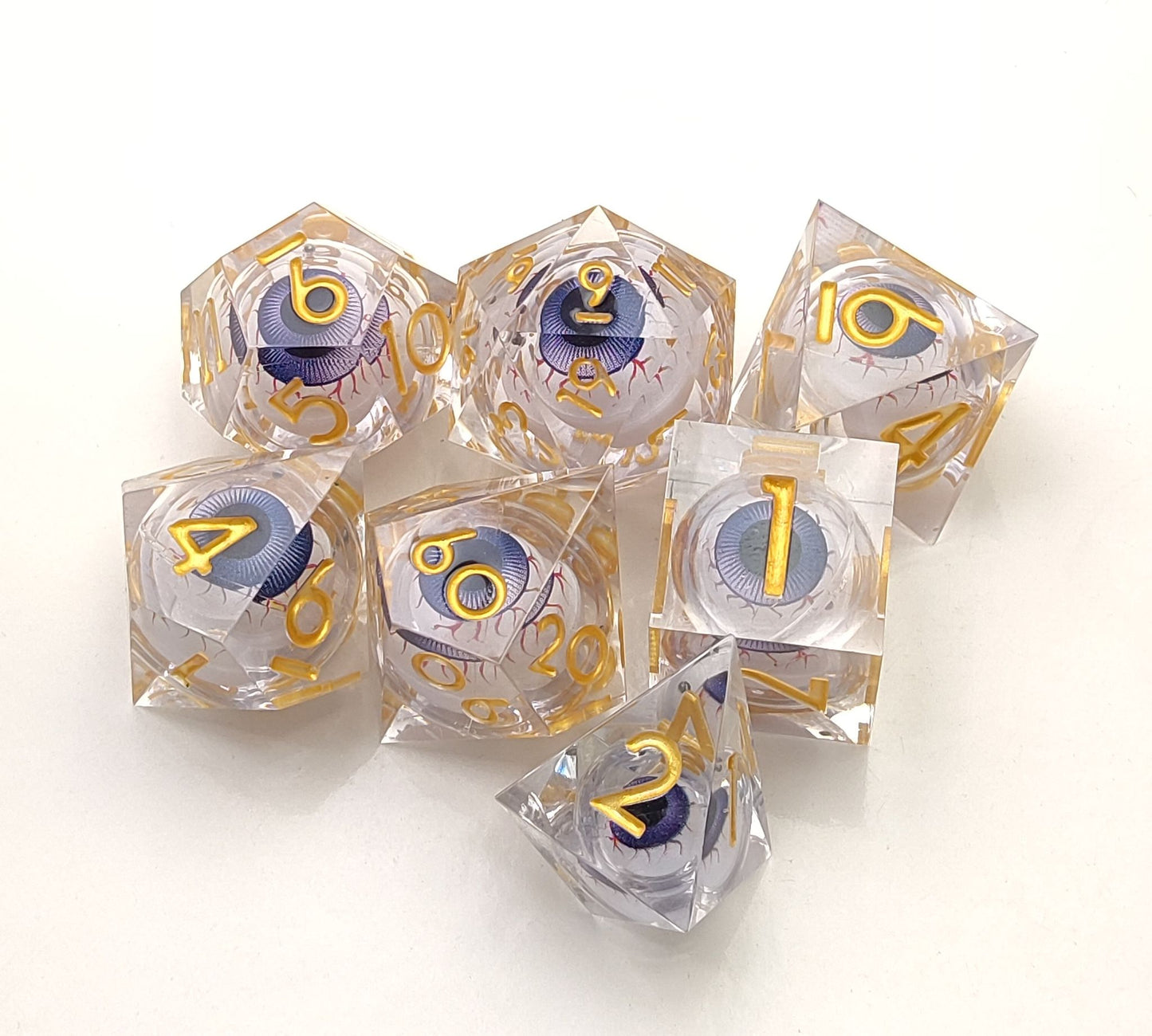 Sharp Edge Moving Eye RPG Dice Set - Goldshot