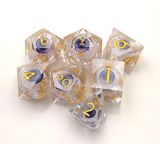 Sharp Edge Moving Eye RPG Dice Set - Goldshot