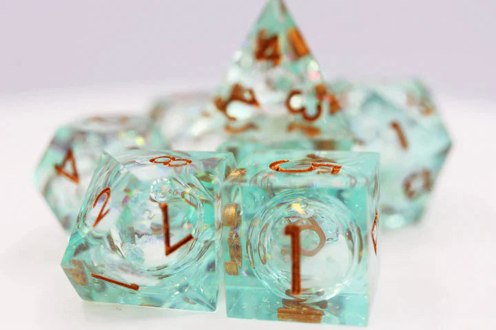 Sharp Edge Liquid Core RPG Dice Set: Green