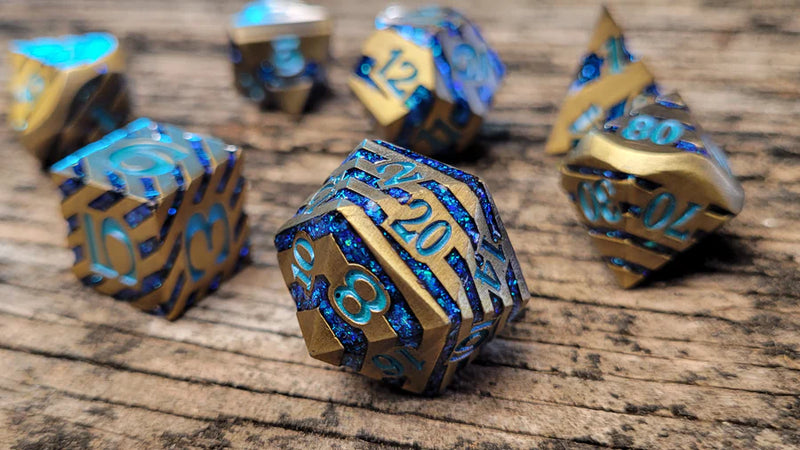 Forged Gaming Ink-U-Bus 7 Piece Metal Dice Set