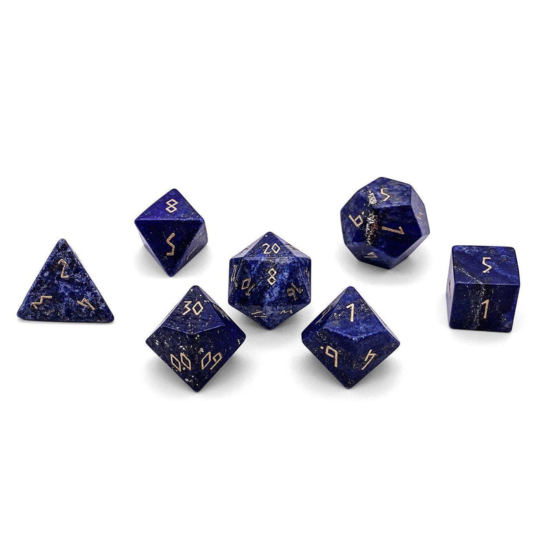 Norse Foundry 7 Die Gemstone RPG Dice Set: Lapis Lazuli