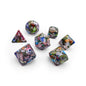 Norse Foundry 7 Die Gemstone RPG Dice Set: Mardi Gras