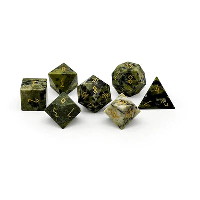 Norse Foundry 7 Die Gemstone RPG Dice Set: African Jade