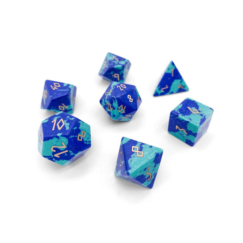 Norse Foundry 7 Die Gemstone RPG Dice Set: Phoenix Lapis