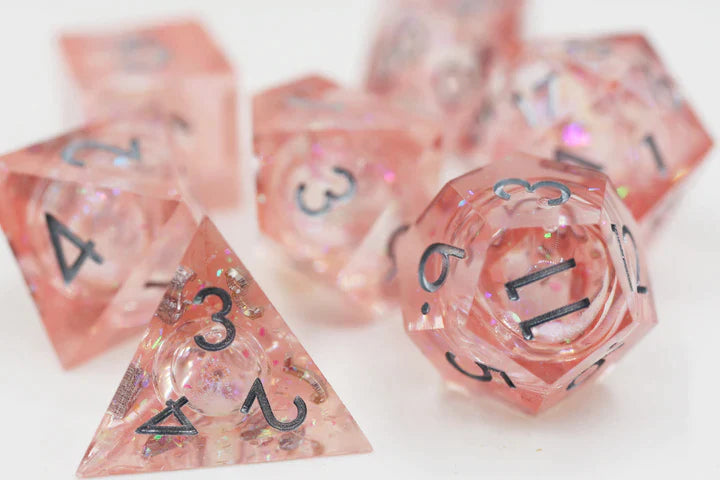 Sharp Edge Liquid Core RPG Dice Set: Pink