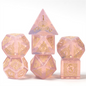 Pink Opalite with Runes - Engraved with Gold