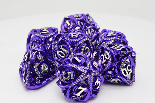 Hollow Hearts: Jeweled Purple - Metal RPG Dice Set