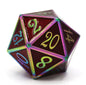35mm Metal D20 - Burnt Opal with Ruby